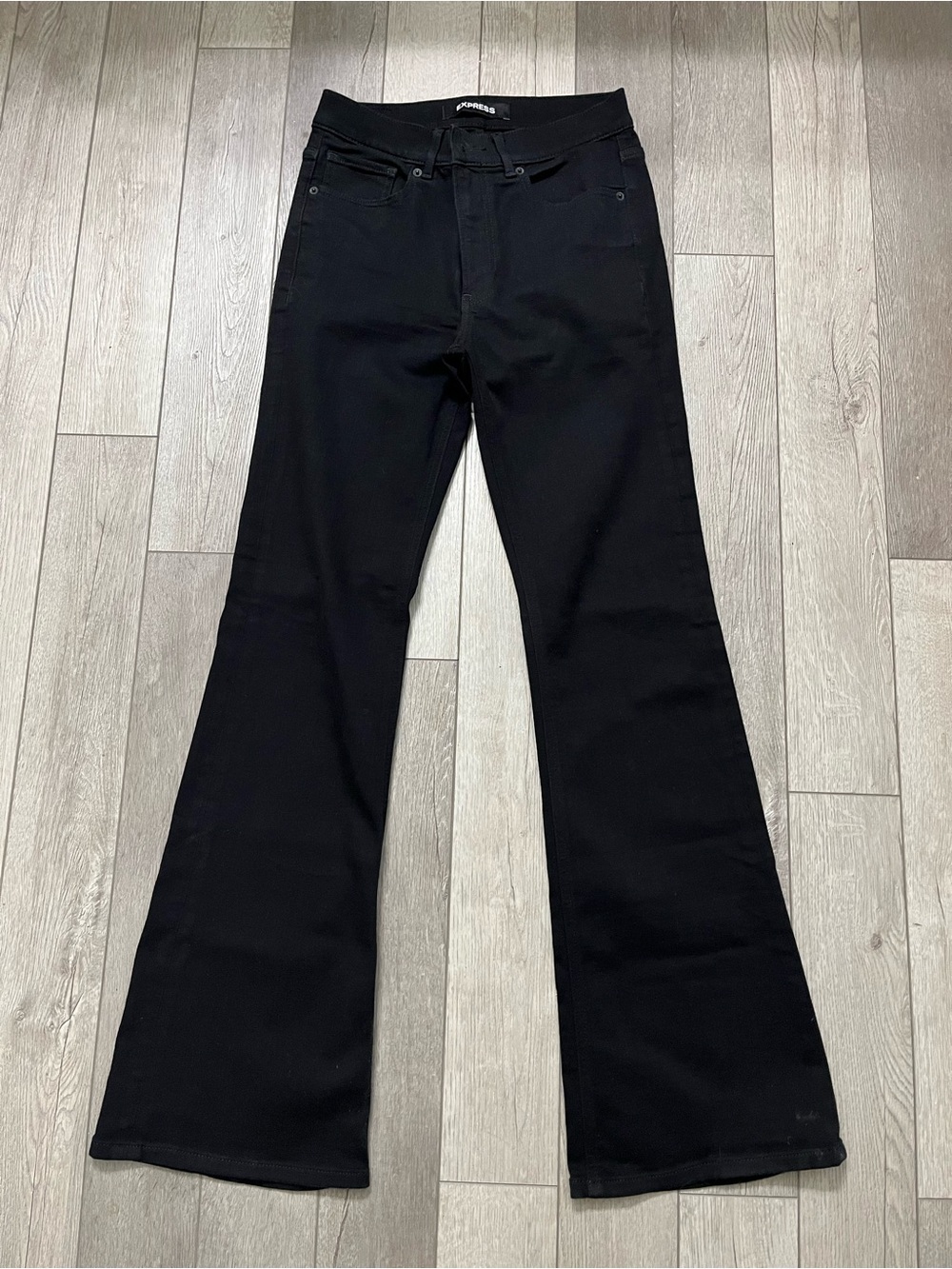 Express Black Slim Flare Jeans - High Rise Size 6 Regular